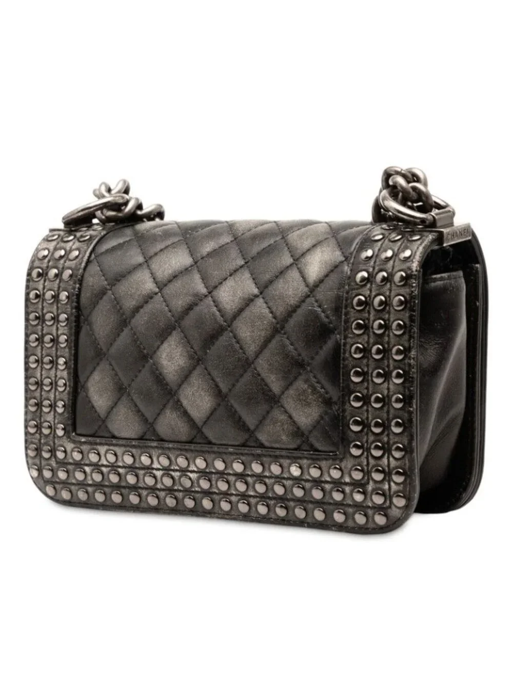 Chanel Studded Boy 20 Chain Bag Black - Picture 2 of 6